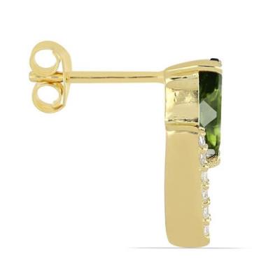 BUY STERLING SILVER NATURAL GREEN SAPPHIRE GEMSTONE CLASSIC EARRINGS